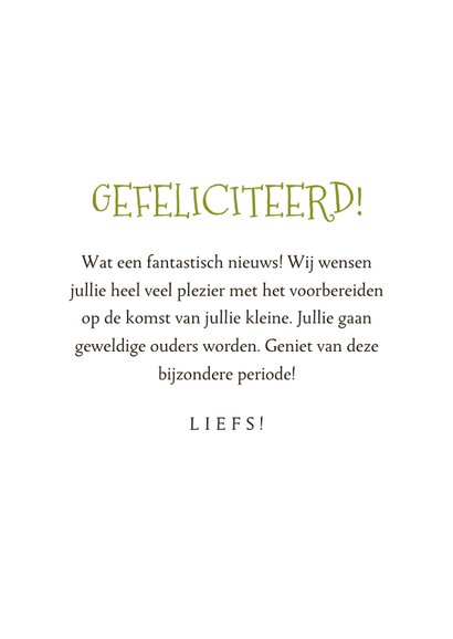 Felicitatiekaart voor een stel dat een kleine verwacht 3