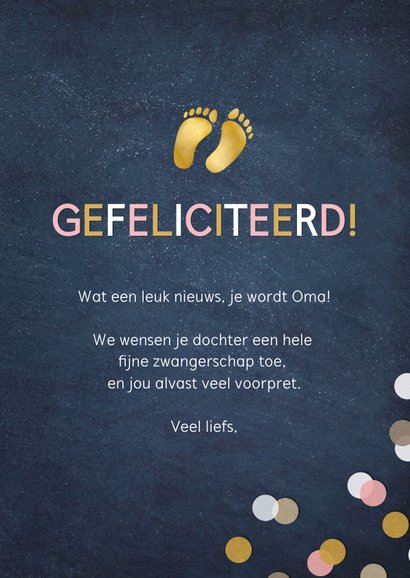 Felicitatiekaart voor een vrouw die oma wordt of is geworden 3