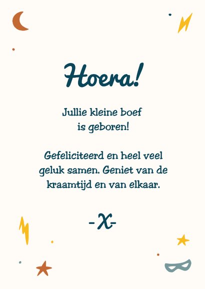 Felicitatiekaart voor geboorte van een klein boefje 3