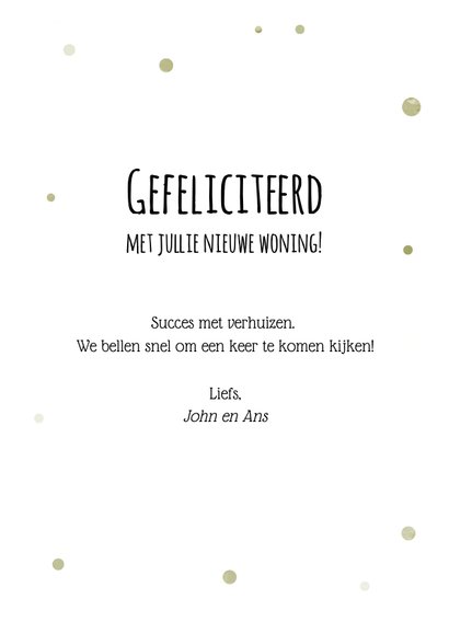 Felicitatiekaart voor nieuwe woning met mooie plant 3