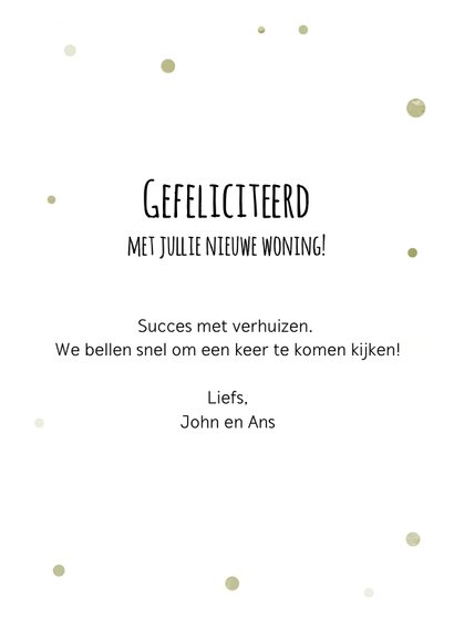 Felicitatiekaart voor nieuwe woning met mooie plant 3