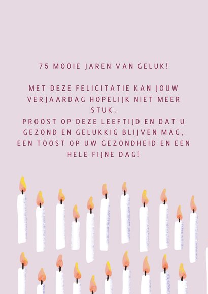 Felicitatiekaart voor oma met heel veel kaarsjes en humor 2