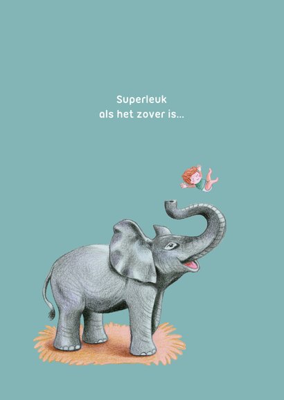 Felicitatiekaart voor zwangerschap met olifant illustratie 2