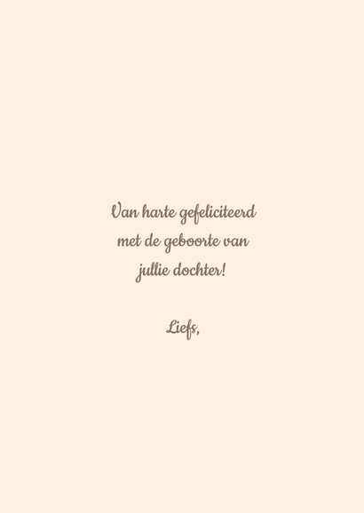 Felicitatiekaart waslijn kleertjes hartjes geboorte meisje 3