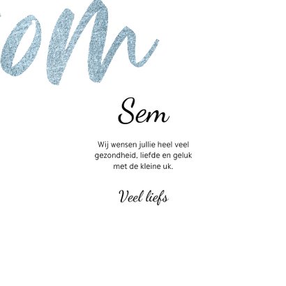 Felicitatiekaart welkom baby boy jongen blauw 3