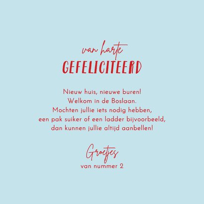 Felicitatiekaart welkom buurtjes met huizen in de sneeuw 3