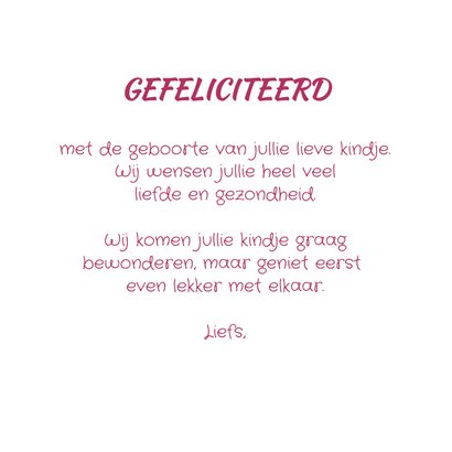 Felicitatiekaart welkom lief kleintje met naam 3