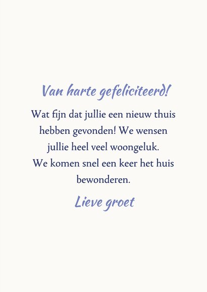 Felicitatiekaart woning met bomen in naïve stijl 3