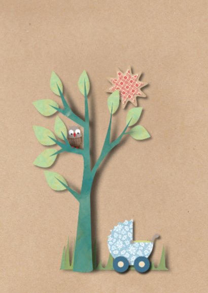 Felicitatiekaart Woodland Geboorte Zoon 2