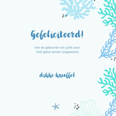 Felicitatiekaart zeedieren koraal geboorte 3