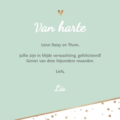 Felicitatiekaart zwanger in verwachting goud stijlvol 3