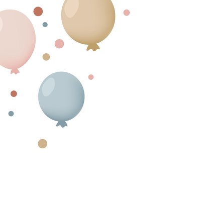 Felicitatiekaart zwanger met ballonnen en confetti 2