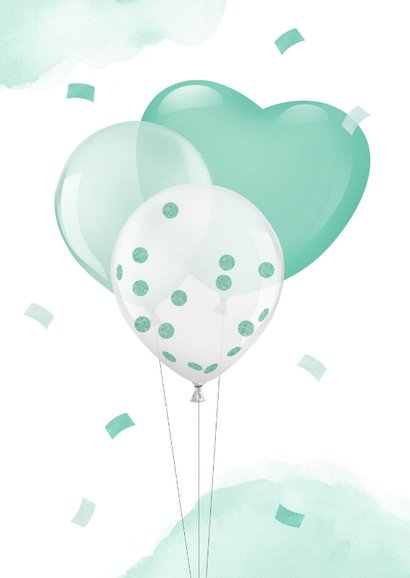 Felicitatiekaart zwangerschap baby ballonnen confetti 2
