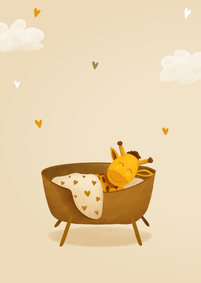 Felicitatiekaart zwangerschap met lieve baby giraffe 2
