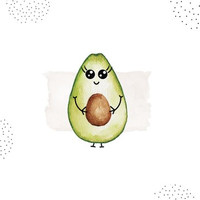 Felicitatiekaart zwangerschap met zwangere avocado 2