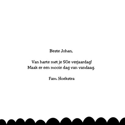 Felicitatiekaart zwart wit kraft met leeftijd 3
