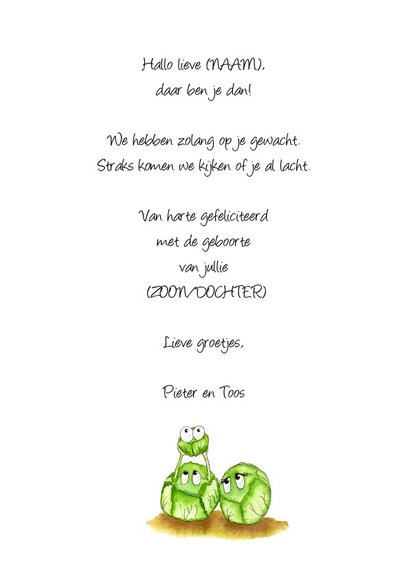 Felicitatiekaarten kleine spruit geboren 3