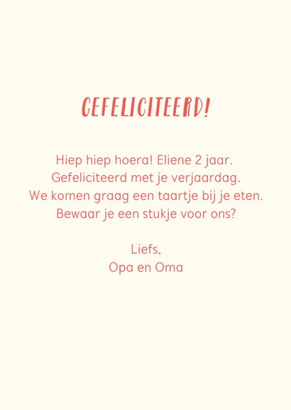 Felicitatiekaartje 2 jaar met vrolijke jungle dieren in roze 3