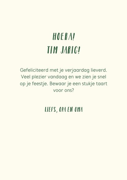 Felicitatiekaartje 2 jaar met vrolijke jungle dieren 3