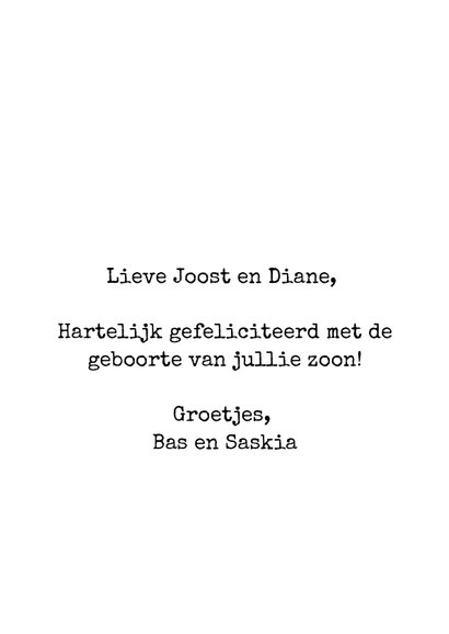 Felicitatiekaartje BEER voor geboorte van een jongen 3