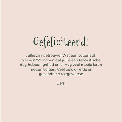 Felicitatiekaartje bruiloft jullie zijn getrouwd folk 3