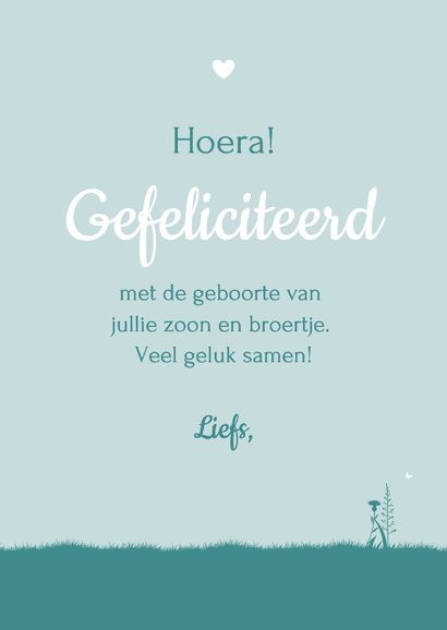 Felicitatiekaartje geboorte jongen met grote zus 3
