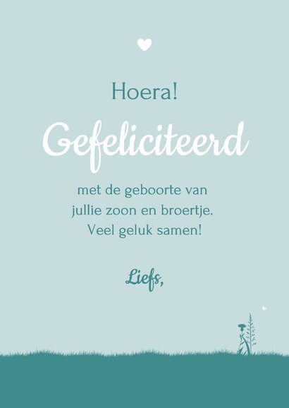 Felicitatiekaartje geboorte jongen met grote zus 3