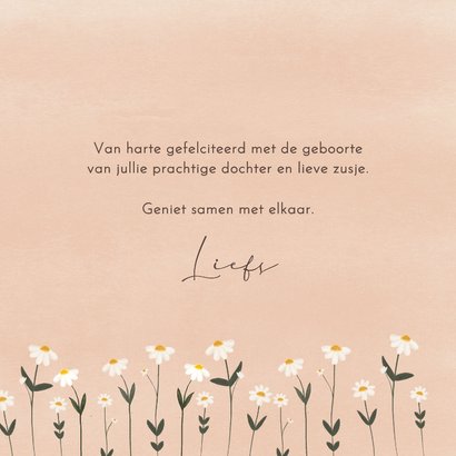 Felicitatiekaartje geboorte meisje madelief 3