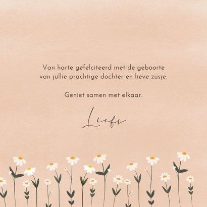 Felicitatiekaartje geboorte meisje madelief 3