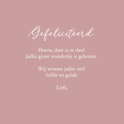 Felicitatiekaartje geboorte met olifant meisje 3