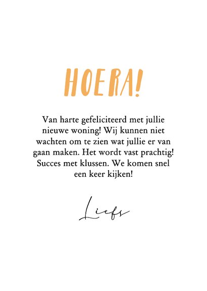 Felicitatiekaartje gefeliciteerd met jullie nieuwe huis 3