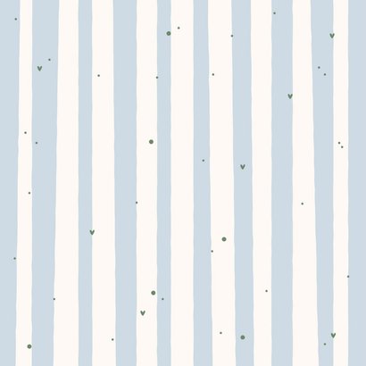 Felicitatiekaartje hallo baby blauw gestreept hartjes 2