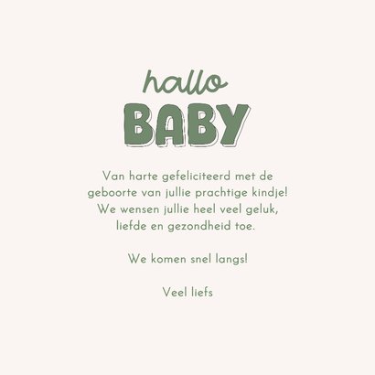 Felicitatiekaartje hallo baby blauw gestreept hartjes 3