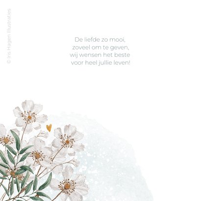 Felicitatiekaartje happy couple met bloemen 2