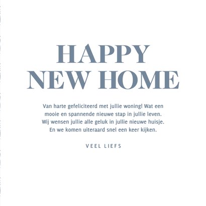 Felicitatiekaartje happy new home blauwe huisjes 3