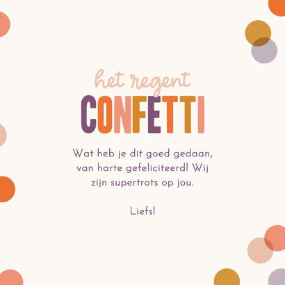 Felicitatiekaartje het regent confetti voor jou vrolijk 3