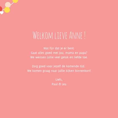 Felicitatiekaartje met lieve ooievaars in roze 3
