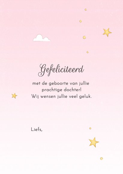 Felicitatiekaartje muisje op kaas maan dochter geboren 3