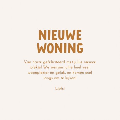 Felicitatiekaartje nieuwe woning beige streepjes 3