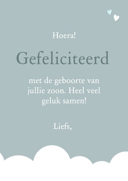 Felicitatiekaartje ooievaar geboorte jongen  3