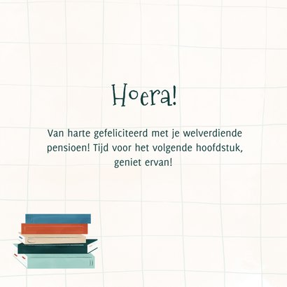 Felicitatiekaartje pensioen nieuw hoofdstuk blauw 3