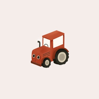 Felicitatiekaartje schattige rode tractor welkom kleintje 2