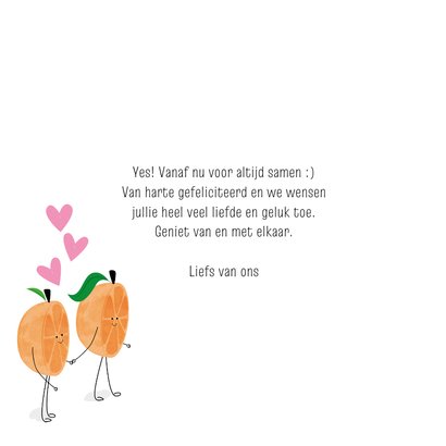 Felicitatiekaartje sinaasappel veel geluk samen lief 3