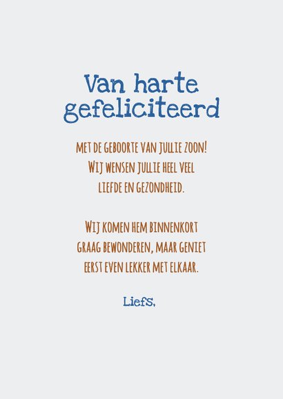 Felicitatiekaartje welkom lieve kleine knuffelbeer 3