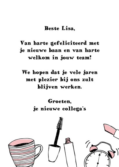 Felicitatiekaartje welkom nieuwe baan 3