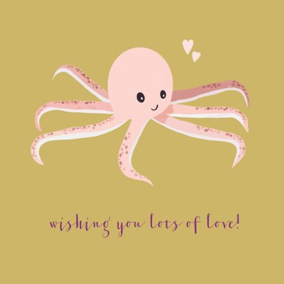 Felicitiatiekaart octopus roze 2