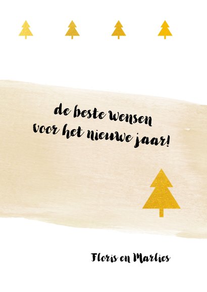 Fijne feestdagen gouden kerstbomen 3