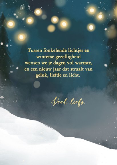 Fijne feestdagen met dieren in busje in de sneeuw 3