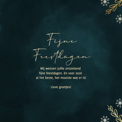 Fijne Feestdagen sneeuwvlok typografie met goudfolie 3