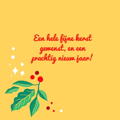 Fijne Kerst geel met bladeren 2